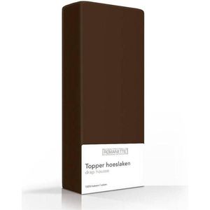 Luxe Katoen Twijfelaar Topper Hoeslaken Bruin | 120x200 | Fijn Geweven | Zacht en Ademend