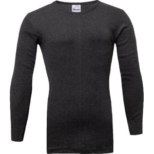 Heren katoenen thermoshirt met lange mouw en ronde hals Antraciet - maat M