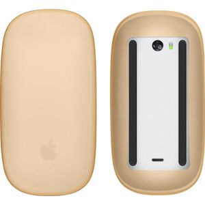 kwmobile Siliconen beschermhoes geschikt voor Apple Magic Mouse 1 / 2 - Zachte muis hoes - Meer grip - Deels doorschijnend - oranje