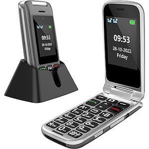 4G Senioren Klaptelefoon - 32GB SD Kaart - Oplaadstation - NL Menutaal