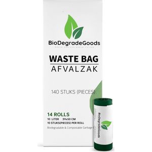 Biologisch Afbreekbare Afvalzakken 10L - Composteerbare Sterke Lekvrije Biozakken - 140 Stuks - GFT en Keukenafval