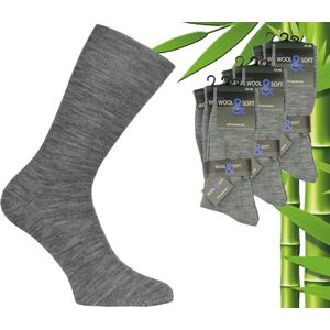 9 Paar Boru Bamboo Sokken - Wool - Grijs - Maat 46-47