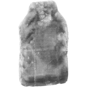 Warmwaterkruik - Zilver/grijs - 2L - Met Pluche Hoes - Winter - Bedkruik