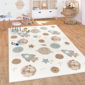 Paco Home Tapijt Voor Kinderen Vloerkleed Kinderkamer Antislip Regenboog Dierlijk Stippen 140x200 cm