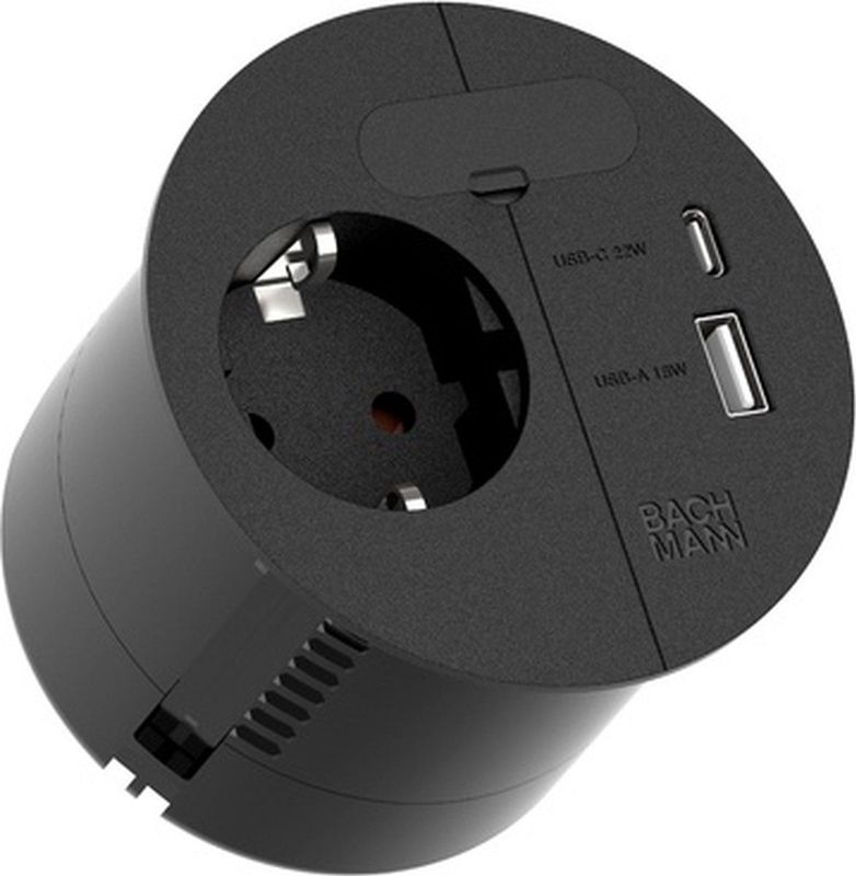 Stekkerdoos - Stroommodule - 230V - 22W USB-A/C - 80mm Bevestigingsgaten