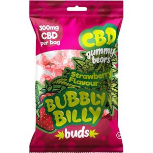 3 x Bubbly Billy Buds Strawberry Flavoured CBD Gummy Bears (300mg) - CBD Gummies
