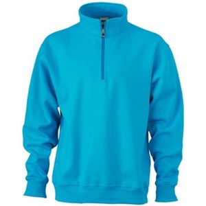 James and Nicholson Uniseks werkkleding Half Ritssweatshirt (Turquoise)