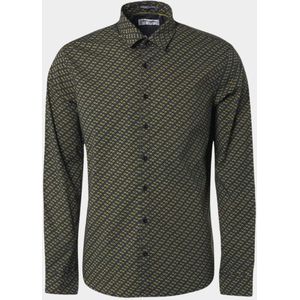 No Excess Mannen Shirt Met Lange Mouwen Olijf S