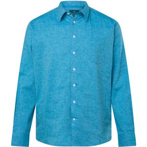 Boston Park Boston Park - Heren - Boston Park overhemd van een linnenmix lange mouwen - Hemelsblauw - Maat 3XL