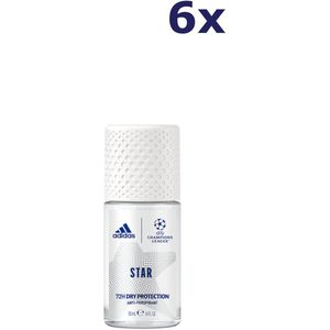 6x Adidas Roll On deodorant For Men Star champions league 50 ml