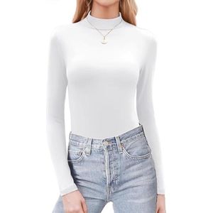 Dames Shirt met Lange Mouwen - Elegante Coltrui met Opstaande Kraag