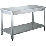 Saro Roestvrijstalen tafel, met onderblad - 600 mm diepte, 700 mm  | 600-1110