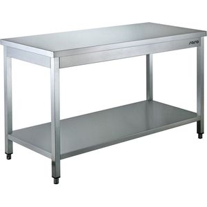 Saro Roestvrijstalen tafel, met onderblad - 600 mm diepte, 700 mm  | 600-1110