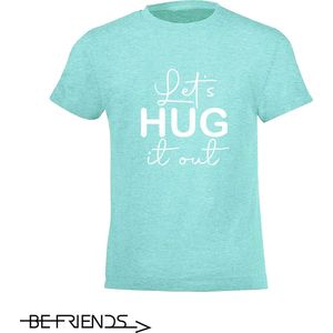 Be Friends T-Shirt - Let's hug it out - Vrouwen - Mint groen - Maat S