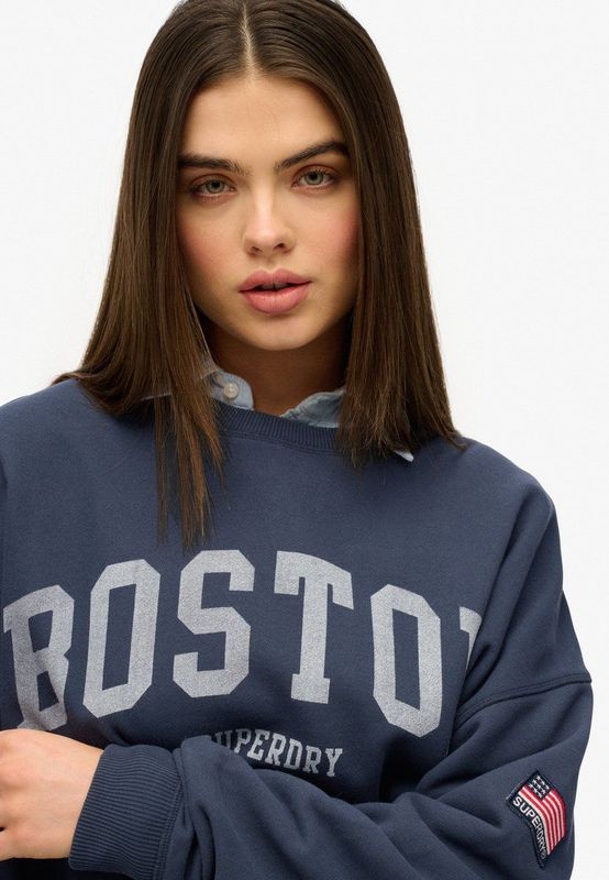Superdry - Athletic Essentials Oversized Crew Sweatshirt - Oversized - Korte Lengte