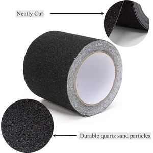 15CM x 5M antislip plakband, antislip tape verbeteren grip, sterke zelfklevende veiligheidssticker voor binnen en buiten, voor werkveiligheid, thuisveiligheid, zwart