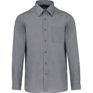 Luxe Herenoverhemd 'Jofrey' lange mouwen Kariban Marl Storm Grey maat L