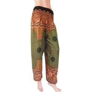 Harembroek - Yogabroek - Zomerbroek - dames en heren - M; maat 38, 40 en 42 Mandala groen