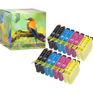 Ink Hero - 16 Pack - Inktcartridge / Alternatief voor de Epson 16 16XL WorkForce WF-2010W WF-2510WF WF-2520NF WF-2530WF WF-2540WF WF-2630WF WF-2650DWF WF-2660DWF WF-2750DWF