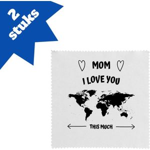 Akyol - mom i love you this much brillendoekjes - Mama - geweldige moeder - liefste moeder - verjaardag - cadeau - kado - bedankje - geschenk - 17,8 bij 17,8 cm - 2 stuks