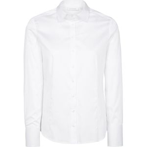 ETERNA dames blouse modern classic - stretch satijnbinding - wit - Maat: 36