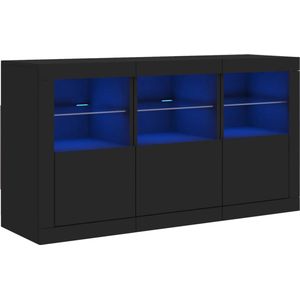 vidaXL - Dressoir - met - LED-verlichting - 123x37x67 - cm - zwart