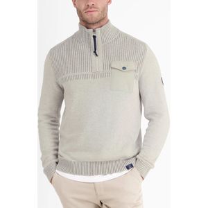 Lerros - Half zip trui - Heren - L - 101 BROKEN WHITE ME - Katoen - 2495405