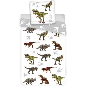 Dinosaurus - Peuterdekbedovertrek (100 X 135 Cm) 100%Katoen
