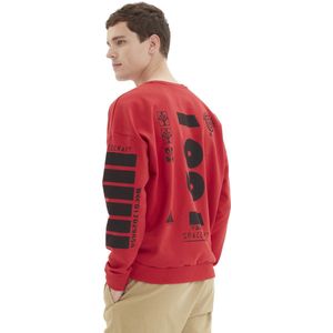 Trendyol Zwarte Oversized/Wijde Snit Sweatshirt Met Tekst Op De Rug Tmnaw22Sw0801