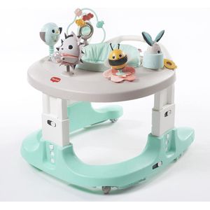 4-in-1 Mobiel Activiteitencentrum voor Baby's - Springstoeltje, Duwstoeltje en Loopstoeltje met 360° Draai en Speelgoed