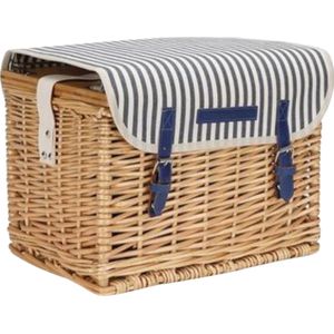 Rieten Picknickmand - Inclusief Bamboe Wijntafel - Voor 2 Personen