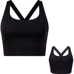 By-VP Sport BH Dames - Padded Sport Top - Medium Support - SportBH - Zwart - Maat S