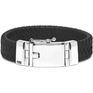 SILK Jewellery - Zwarte Armband - Alpha - 641BLK.21 - Maat 21,0