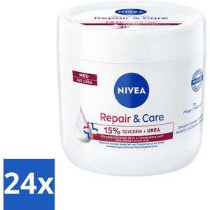 24 x Nivea - Repair & Care Bodycrème - 72 uur Hydratatie - Barrièrecrème voor Zeer Droge en Ruwe Huid - 400 ml - Nivea Bodycrème - Droge Huid - Ruwe Huid - Hydraterende Crème - 72 Uur Hydratatie