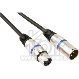 HQ-Power XLR-kabel, 1 x XLR mannelijk, 1 x XLR vrouwelijk, 3 m, perfect voor geluidsoverdracht
