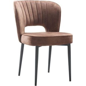 Trend Living Bo Eetkamerstoel - Bruin - Velvet - Stoel - Normale eetkamerstoel