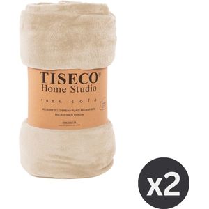Tiseco Home Studio - Plaid COSY - SET/2 - microflannel - 220 g/m² - 130x160 cm - Ivoor