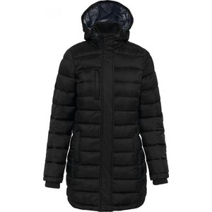 Parka dames met capuchon K6129, ZWART, maat XS