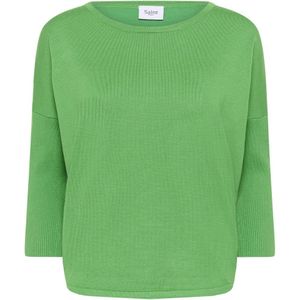 Saint Tropez - Groene R-Neck Pullover Trui - Dames