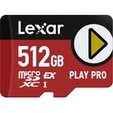 Lexar - PLAY PRO - MicroSDXC Express-kaart - 512 GB - Maximaal Leesvermogen 900 MB/s - Schrijfsnelheid tot 600 MB/s