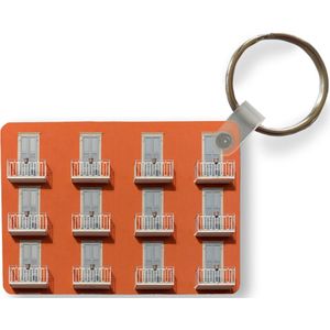 Sleutelhanger - Deur - Balkon - Architectuur - Palmboom - Oranje - Uitdeelcadeautjes - Plastic