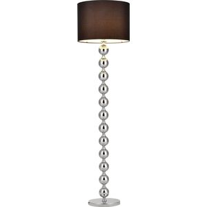 Vloerlamp Dallas staande lamp 155 cm E27 chroom en zwart