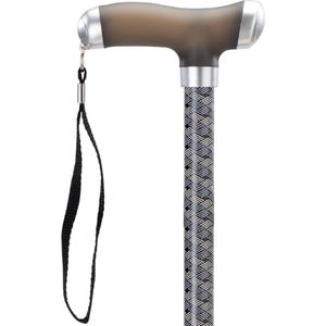 MultiMotion wandelstok met zacht silicone handvat - Donkere print
