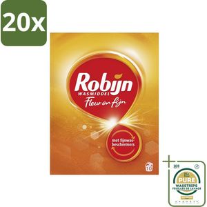 20 x Robijn - Fleur & Fijn - Waspoeder - 10 Wasbeurten - 550 gr - Grootverpakking - Fleur & Fijn Waspoeder - Waspoeder Voor Delicate Was - Kleurbehoud Waspoeder - Waspoeder Voor Fijne Stoffen - Waspoeder Voor Lingerie