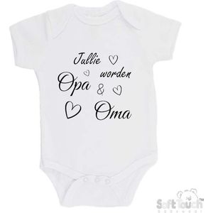 100% katoenen Romper ""Jullie worden Opa & Oma"" 2.0 Jongens Katoen Wit/zwart Maat 62/68