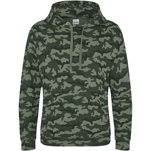 Vegan Hoodie met capuchon 'Camo' Green - XXL