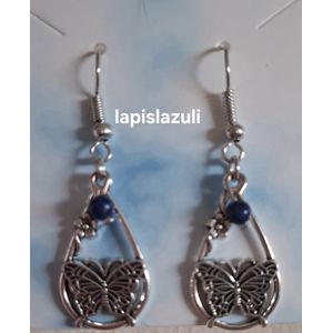 Lapis Lazuli"" Waterdruppel / Vlinder Oorbellen
