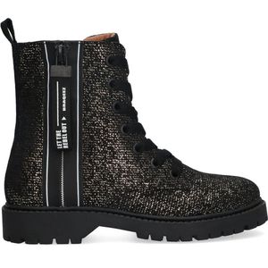 Braqeez Belle Boot Meisjes Biker Boots - Zwart - Suède - Veters