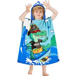 Badponcho voor Kinderen - Absorberende Microvezel Strandhanddoek met Capuchon
