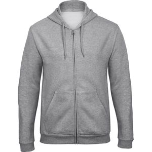 B&C ID.205 Hooded Full Zip Sweatshirt CGWUI25 - Heather Grey - S